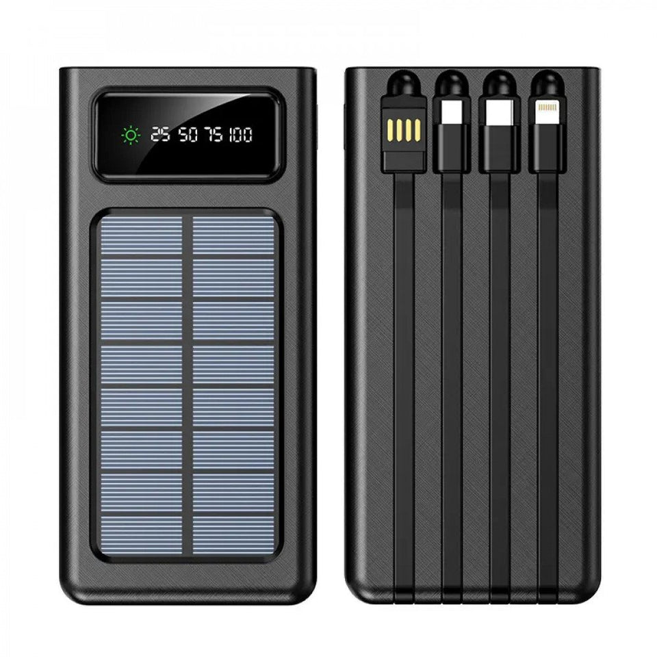 Cargador solar portátil de 12000 mAh con múltiples conectores