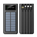 Cargador solar portátil de 12000 mAh con múltiples conectores