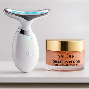 Combo de crema facial antiedad y masajeador facial